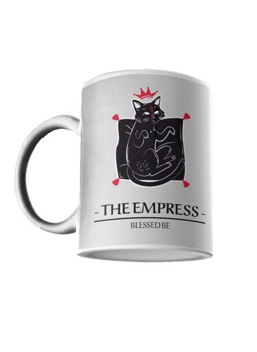 The Empress Blessed Me Printed Mug Grey/Black/White