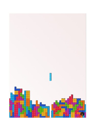 Metal Plate Of The Video Game Tetris Poster Multicolour