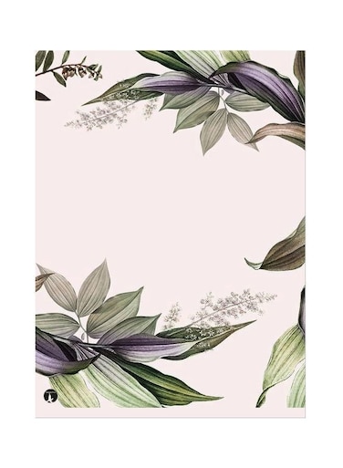 Leaves Themed Metallic Plate Pink/Green/Purple 20x15cm