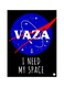 Vaza I Need My Space Themed Metallic Plate Black/Blue/White 20x15cm