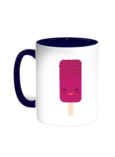 Cartoon Graphics - Ice Cream Printed Coffee Mug Blue/White 11ounce