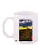 Nature Printed Coffee Mug White Green Red 11ounce