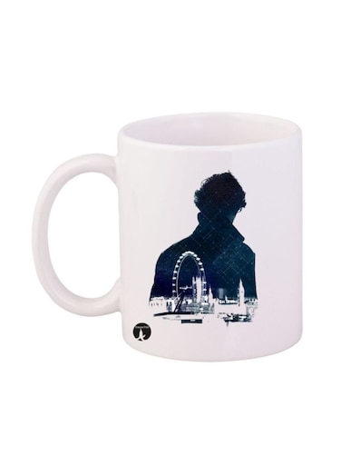 The TV Show Sherlock Printed Mug White/Blue 12ounce