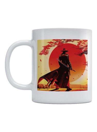 Red Dead Game Character Printed Mug White/Red/Black