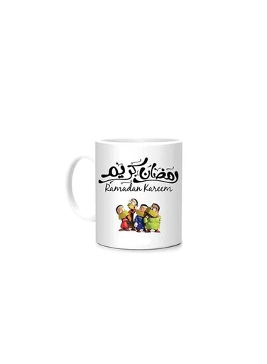 Ramadan Kareem With Arabic Cartoon Printed Mug White