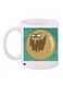 Laughing Ghost Printed Coffee Mug White/Green/Beige 11ounce