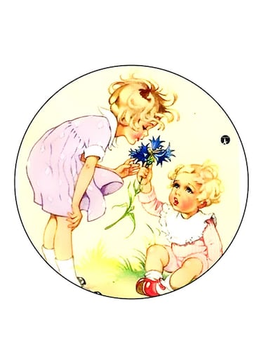 Vintage Art Printed Fridge Magnet Multicolour