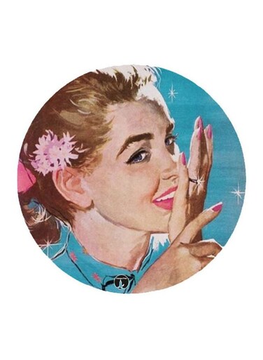 Women Printed Fridge Magnet Blue/Beige/Brown 5.5cm