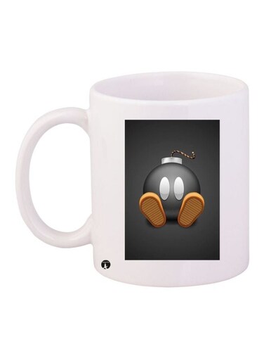 Printed Coffee Mug White/Grey/Brown 11ounce