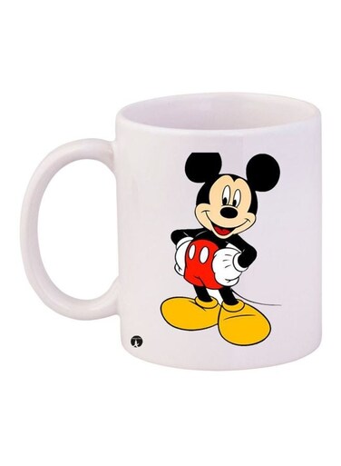 Mickey Mouse Printed Coffee Mug White/Black/Red 11ounce