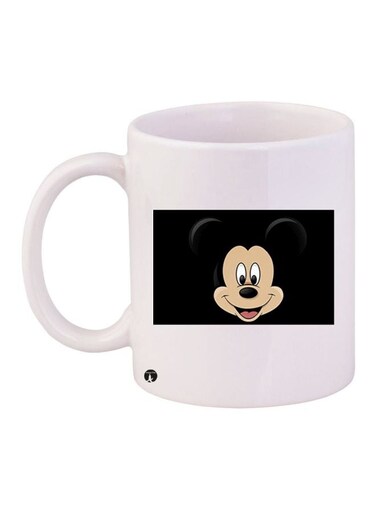 Mickey Mouse Printed Coffee Mug White/Black/Beige 11ounce