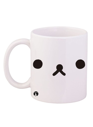 A Bear Face Printed Mug White/Black