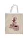 Coffee Time Printed Shopping Bag Beige/White