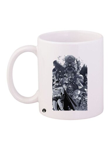 Batman Printed Coffee Mug White/Black/Grey 11ounce