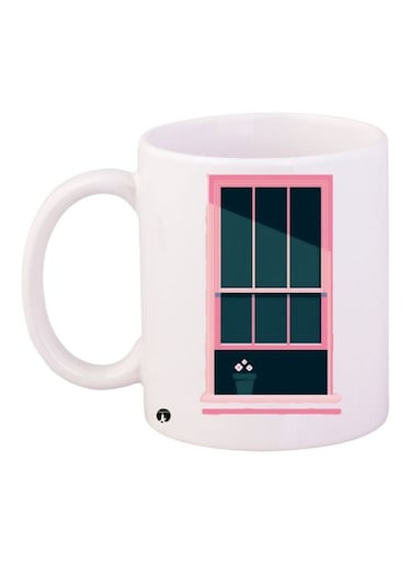 Window Printed Coffee Mug White/Grey/Pink
