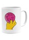 Donut Homer Simpson Printed Mug White/Yellow/Pink