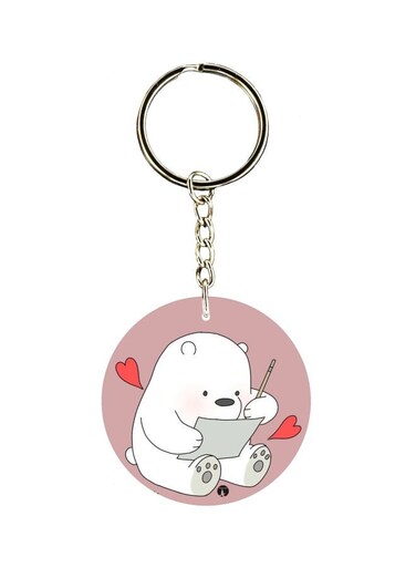 Bear Printed Dual Sided Keychain
