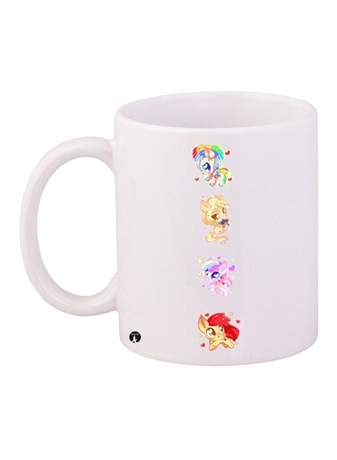 Cartoon Printed Coffee Mug White/Yellow/Red 11ounce