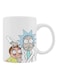 Rick And Morty Printed Mug White/Blue/Beige 350ml