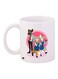 Cartoon Printed Ceramic Coffee Mug White/Blue/Pink