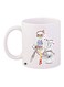 Printed Ceramic Coffee Mug White/Beige/Pink