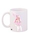 Cartoon Girl Printed Coffee Mug White/Pink/Beige 11ounce