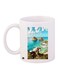 Landscape Printed Ceramic Coffee Mug White/Blue/Brown 11ounce