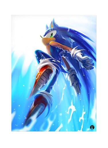 Video Game Sonic Metal Plate Poster Blue/Yellow/Red 15x20cm