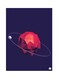 Planet Metal Plate Poster Blue/Red 15 x 20cm