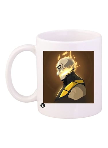 Mortal Kombat Printed Coffee Mug White/Brown/Black Standard Size