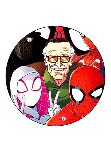 Spiderman Printed Fridge Magnet Black/Red/Green 5.5cm