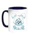 Rabbit Printed Coffee Mug White/Blue 11ounce