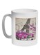 Classic Car Printed Coffee Mug White/Beige/Pink 11ounce