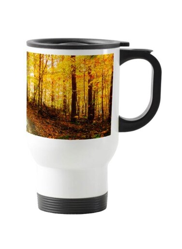 Autumn Leaf Printed Travel Mug Multicolour 13centimeter