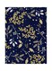 Leaves Themed Decorative Metallic Plate Blue/Gold/White 20x15cm