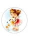 Girl Printed Fridge Magnet Multicolour
