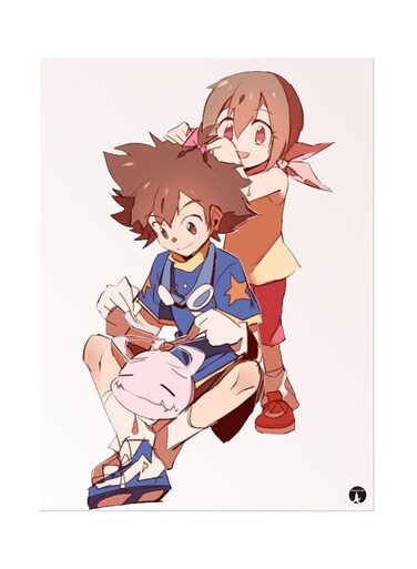 Metal Plate Of The Anime Digimon Poster Multicolour