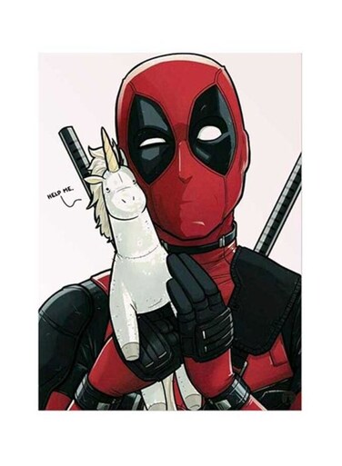 Deadpool Metal Plate Poster Black/Red/White 15x20cm