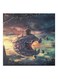 A Man On The Planet Themed Canvas Painting With Frame Blue/Grey/Brown 50x50cm