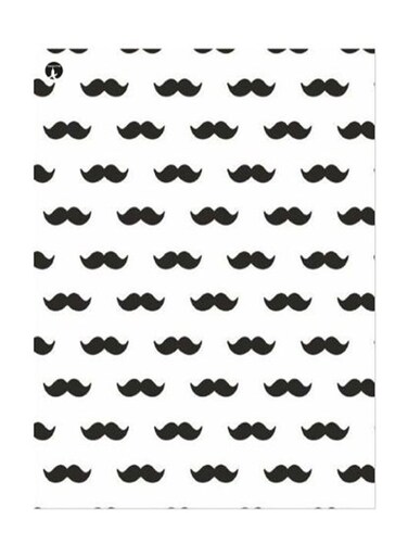 Mustache Printed Decorative Plate Black/White 20x15cm