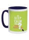 Keep Calm And Ask Question Printed Coffee Mug Blue/White/Green 325ml