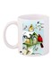 Birds Printed Coffee Mug White/Green/Red 11ounce