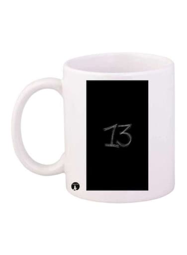 Number 13 Printed Mug White/Black