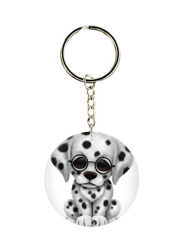 Double Sided Cat Printed Keychain