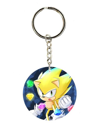 Keychain Of The Video Game Sonic ( 2 Sides)