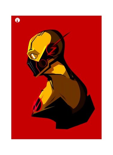 Flash Themed Metallic Plate Red/Yellow/Green 20x15cm