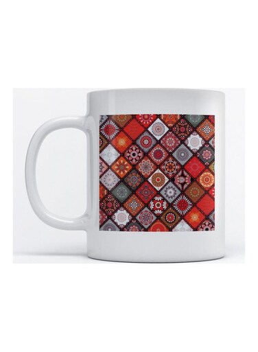 Mug Mandala art for Coffee and Tea White