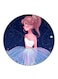 A Girl Printed Fridge Magnet Multicolour