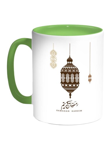 Ramadan Kareem Printed Coffee Mug Green/White/Brown
