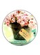 Flowers Printed Fridge Magnet Round Multicolour